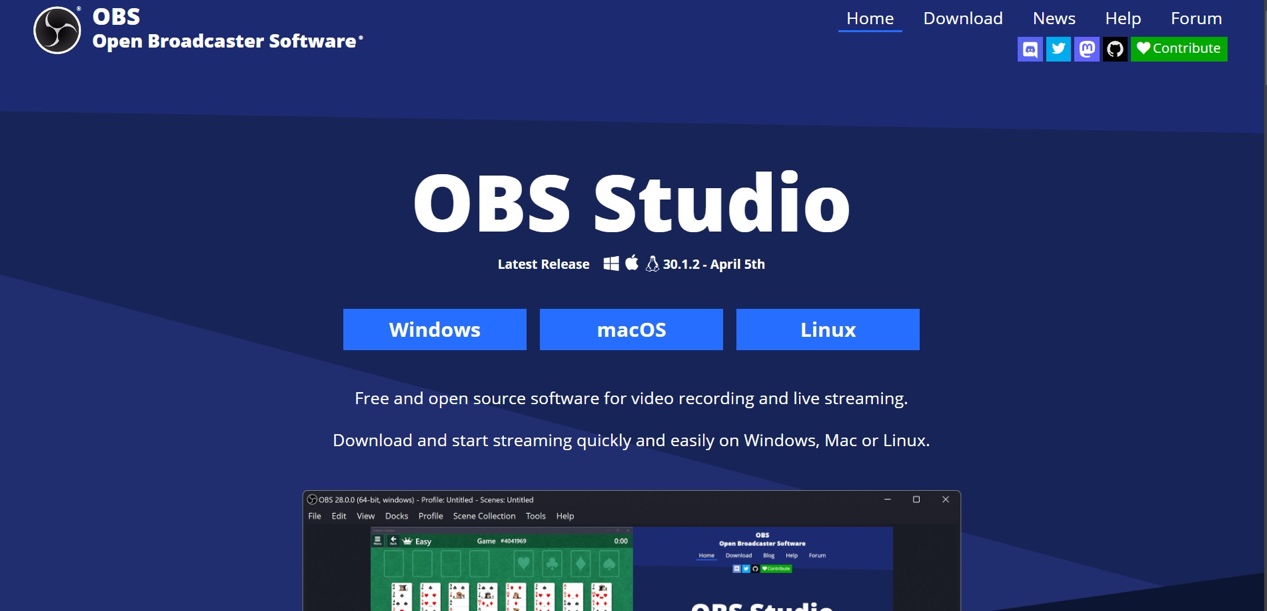 Andere Tools zum Freevee Offline Schauen: OBS Studio