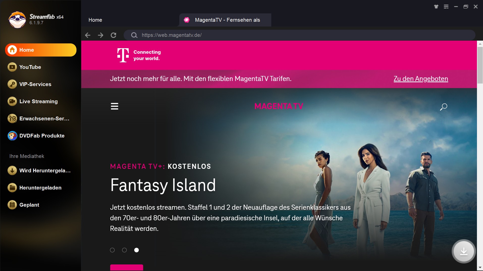 StreamFab — Bester Magenta TV Downloader (💓Kostenlos testen)