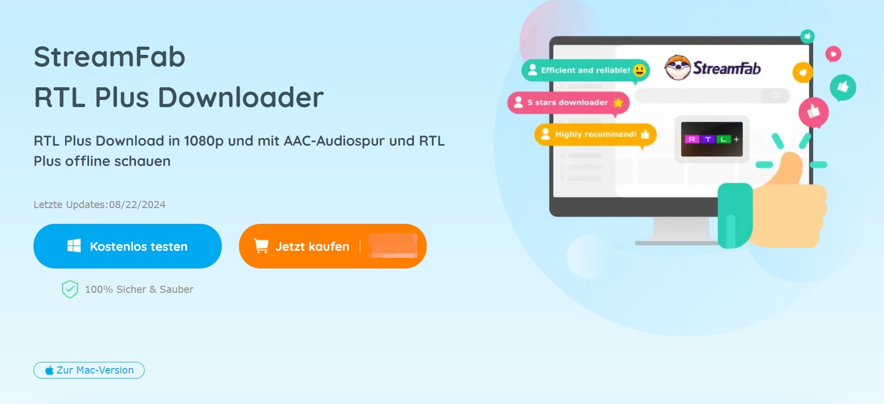 Stabilere und günstigere Alternative für RTL Plus Online Stream: StreamFab RTL Plus Downloader