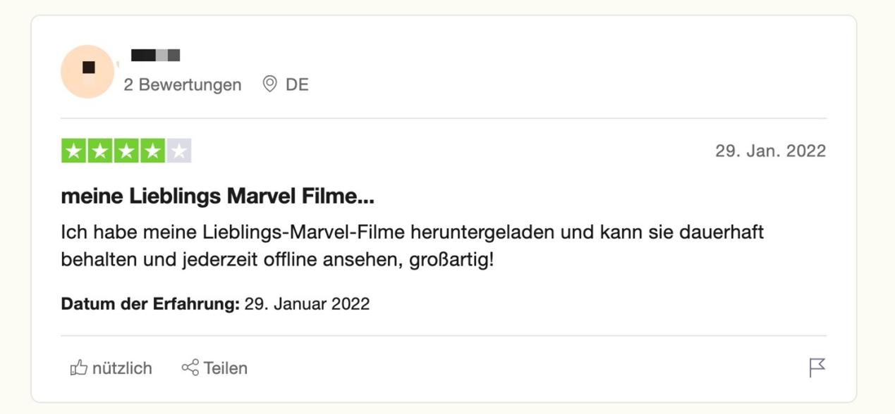 Benutzerbewertungungen zum SameMovie Downloader