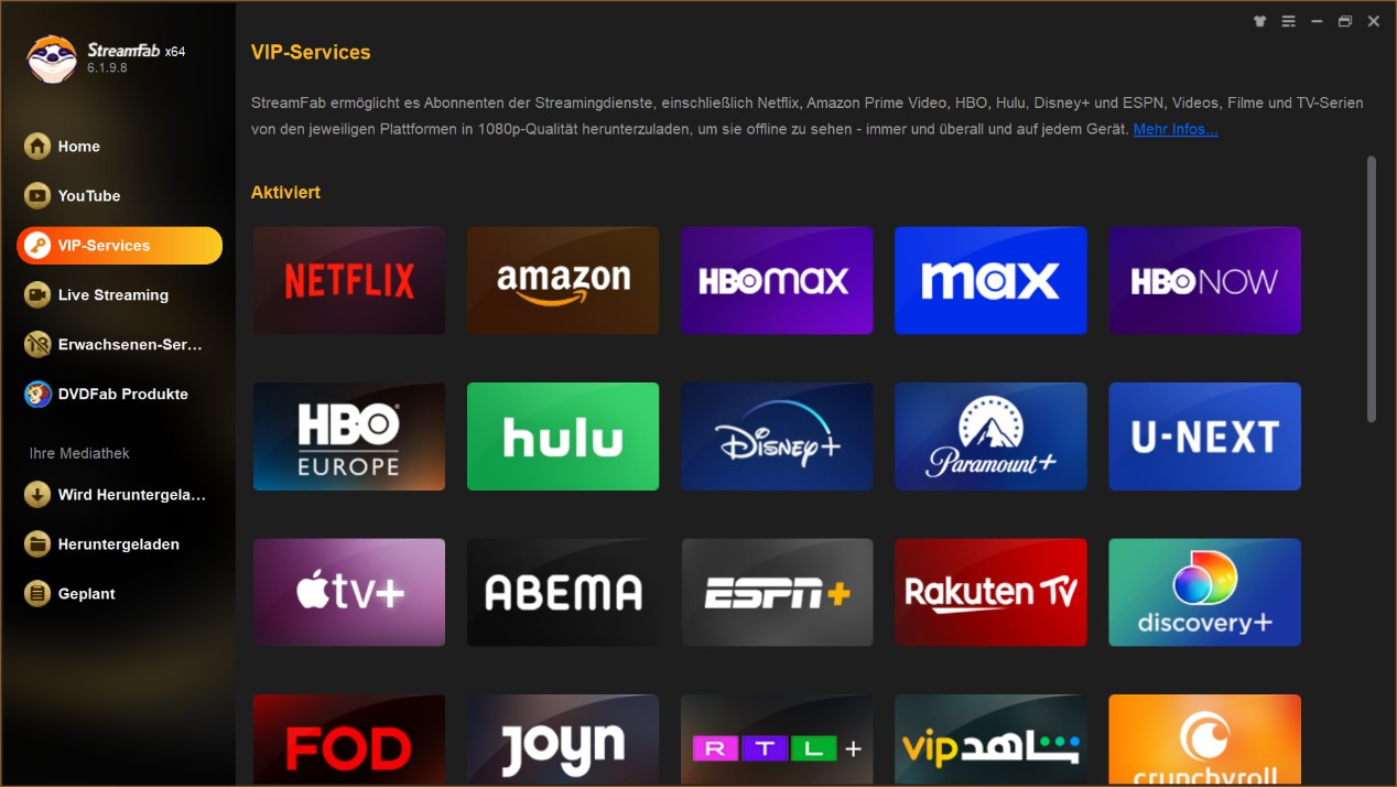 Schritte zur Verwendung vom StreamFab Amazon Downloader, um Amazon Video herunterzuladen