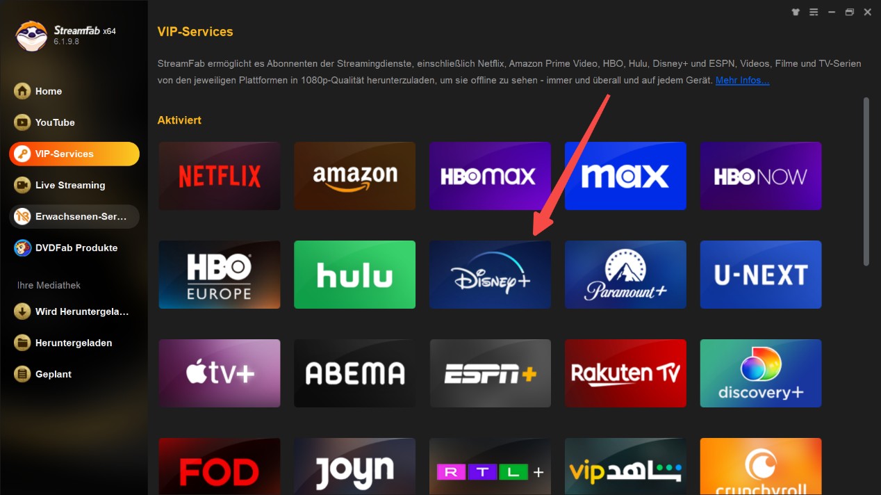 Disney Plus Videos Download-Prozess mit dem StreamFab Disney Plus Downloader